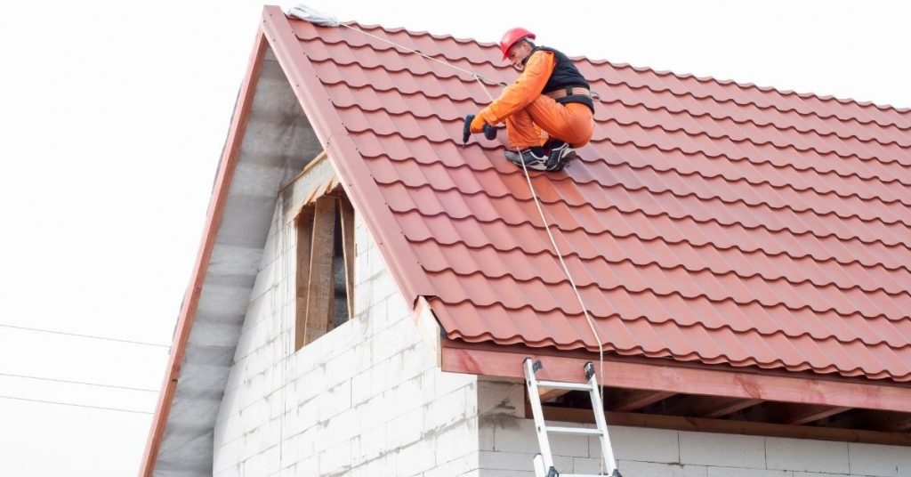 roof sheet like tile roof getting repairs